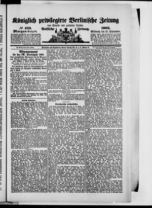 Königlich privilegirte Berlinische Zeitung von Staats- und gelehrten Sachen vom 27.09.1905