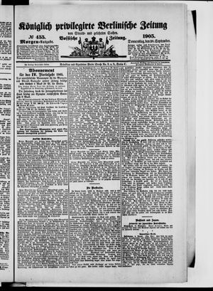 Königlich privilegirte Berlinische Zeitung von Staats- und gelehrten Sachen on Sep 28, 1905