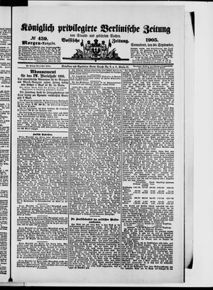 Königlich privilegirte Berlinische Zeitung von Staats- und gelehrten Sachen vom 30.09.1905