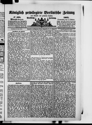 Königlich privilegirte Berlinische Zeitung von Staats- und gelehrten Sachen vom 05.10.1905