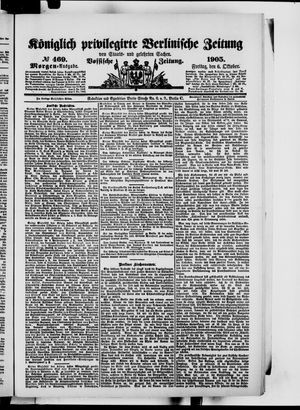 Königlich privilegirte Berlinische Zeitung von Staats- und gelehrten Sachen on Oct 6, 1905