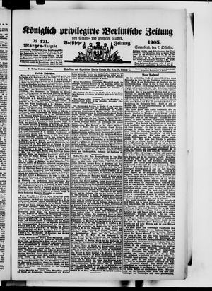 Königlich privilegirte Berlinische Zeitung von Staats- und gelehrten Sachen vom 07.10.1905