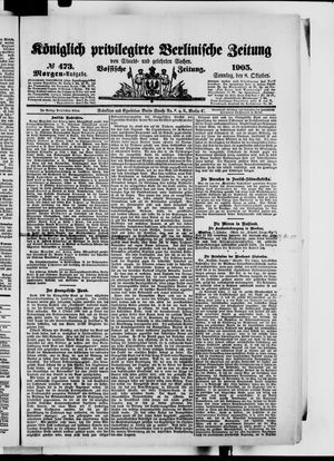 Königlich privilegirte Berlinische Zeitung von Staats- und gelehrten Sachen vom 08.10.1905