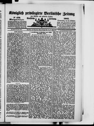 Königlich privilegirte Berlinische Zeitung von Staats- und gelehrten Sachen vom 12.10.1905