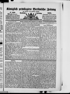 Königlich privilegirte Berlinische Zeitung von Staats- und gelehrten Sachen vom 12.10.1905