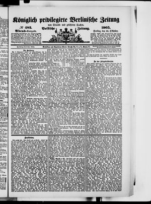 Königlich privilegirte Berlinische Zeitung von Staats- und gelehrten Sachen vom 13.10.1905