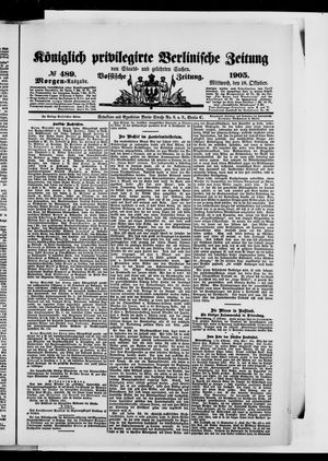 Königlich privilegirte Berlinische Zeitung von Staats- und gelehrten Sachen vom 18.10.1905