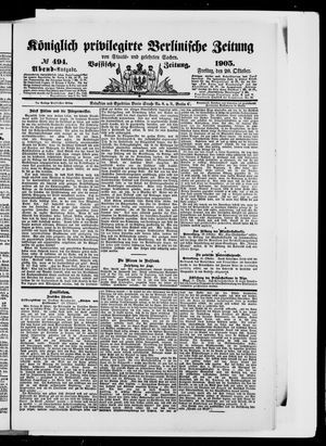 Königlich privilegirte Berlinische Zeitung von Staats- und gelehrten Sachen vom 20.10.1905