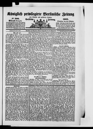 Königlich privilegirte Berlinische Zeitung von Staats- und gelehrten Sachen vom 24.10.1905