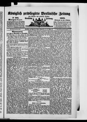 Königlich privilegirte Berlinische Zeitung von Staats- und gelehrten Sachen vom 25.10.1905