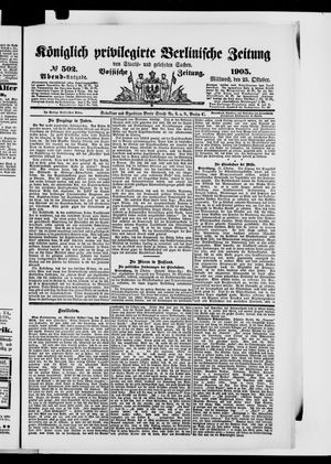 Königlich privilegirte Berlinische Zeitung von Staats- und gelehrten Sachen vom 25.10.1905