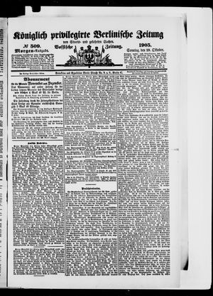 Königlich privilegirte Berlinische Zeitung von Staats- und gelehrten Sachen vom 29.10.1905