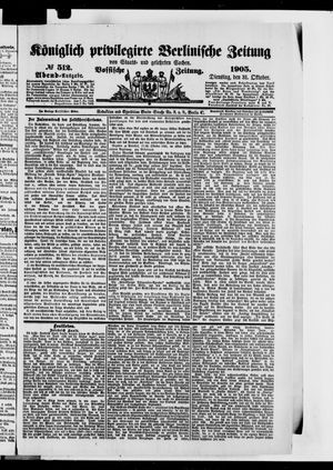 Königlich privilegirte Berlinische Zeitung von Staats- und gelehrten Sachen vom 31.10.1905