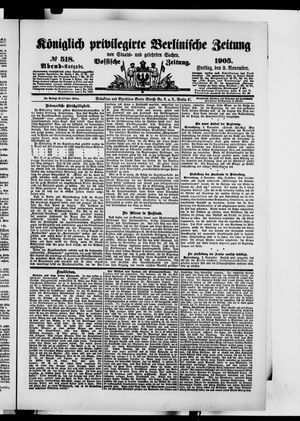 Königlich privilegirte Berlinische Zeitung von Staats- und gelehrten Sachen vom 03.11.1905