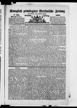Königlich privilegirte Berlinische Zeitung von Staats- und gelehrten Sachen vom 04.11.1905