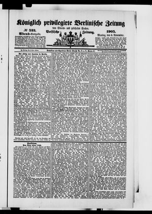 Königlich privilegirte Berlinische Zeitung von Staats- und gelehrten Sachen vom 06.11.1905