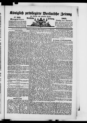 Königlich privilegirte Berlinische Zeitung von Staats- und gelehrten Sachen vom 07.11.1905