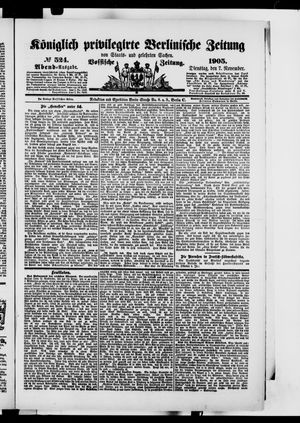 Königlich privilegirte Berlinische Zeitung von Staats- und gelehrten Sachen vom 07.11.1905
