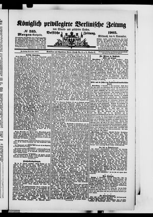 Königlich privilegirte Berlinische Zeitung von Staats- und gelehrten Sachen vom 08.11.1905