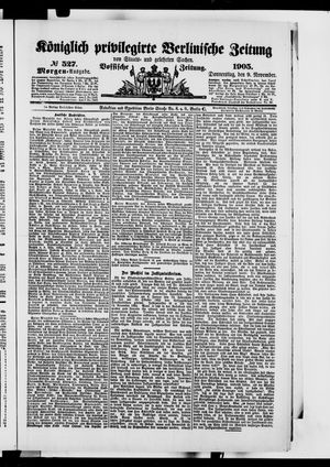 Königlich privilegirte Berlinische Zeitung von Staats- und gelehrten Sachen vom 09.11.1905
