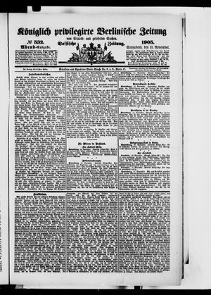 Königlich privilegirte Berlinische Zeitung von Staats- und gelehrten Sachen vom 11.11.1905
