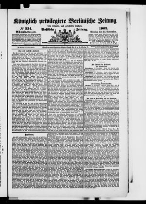 Königlich privilegirte Berlinische Zeitung von Staats- und gelehrten Sachen vom 13.11.1905