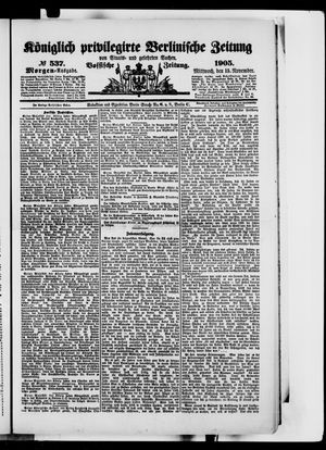 Königlich privilegirte Berlinische Zeitung von Staats- und gelehrten Sachen vom 15.11.1905