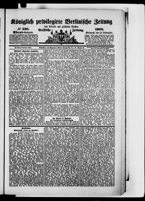 Königlich privilegirte Berlinische Zeitung von Staats- und gelehrten Sachen vom 15.11.1905