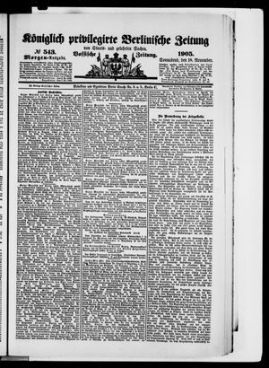 Königlich privilegirte Berlinische Zeitung von Staats- und gelehrten Sachen vom 18.11.1905