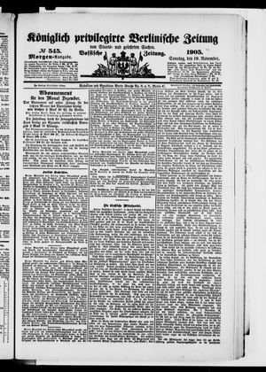 Königlich privilegirte Berlinische Zeitung von Staats- und gelehrten Sachen on Nov 19, 1905