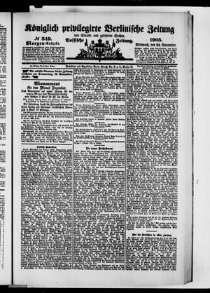 Königlich privilegirte Berlinische Zeitung von Staats- und gelehrten Sachen on Nov 22, 1905