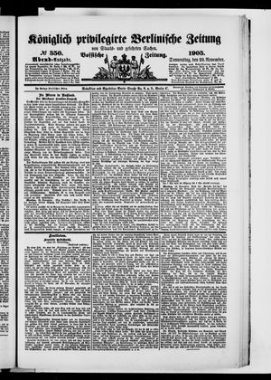 Königlich privilegirte Berlinische Zeitung von Staats- und gelehrten Sachen vom 23.11.1905