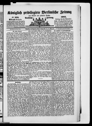 Königlich privilegirte Berlinische Zeitung von Staats- und gelehrten Sachen vom 24.11.1905