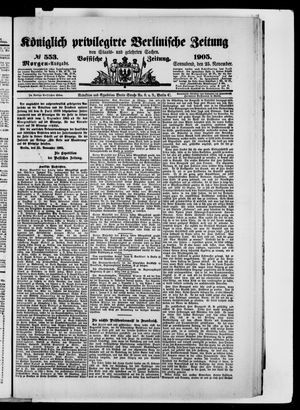 Königlich privilegirte Berlinische Zeitung von Staats- und gelehrten Sachen vom 25.11.1905