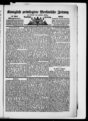 Königlich privilegirte Berlinische Zeitung von Staats- und gelehrten Sachen vom 25.11.1905