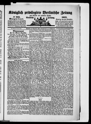 Königlich privilegirte Berlinische Zeitung von Staats- und gelehrten Sachen on Nov 26, 1905