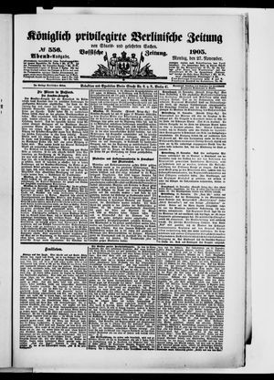 Königlich privilegirte Berlinische Zeitung von Staats- und gelehrten Sachen vom 27.11.1905