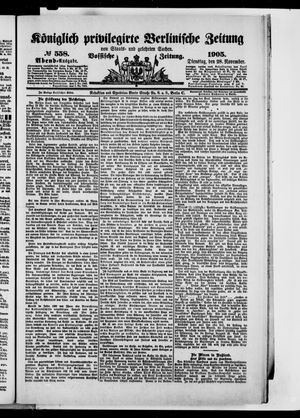 Königlich privilegirte Berlinische Zeitung von Staats- und gelehrten Sachen vom 28.11.1905