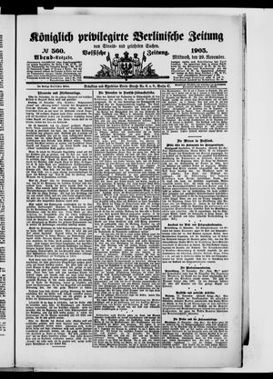 Königlich privilegirte Berlinische Zeitung von Staats- und gelehrten Sachen on Nov 29, 1905