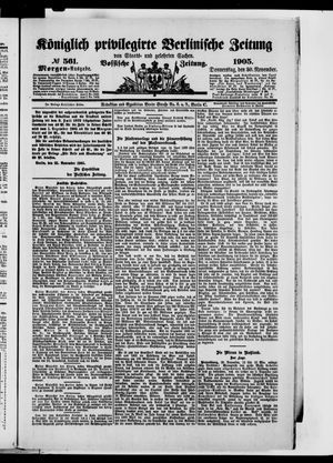 Königlich privilegirte Berlinische Zeitung von Staats- und gelehrten Sachen vom 30.11.1905