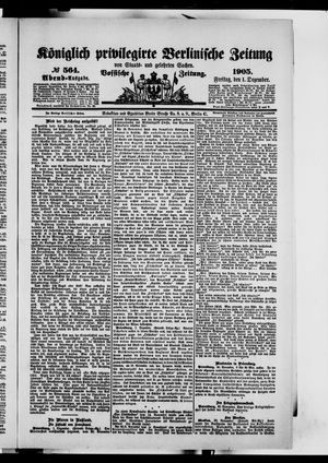 Königlich privilegirte Berlinische Zeitung von Staats- und gelehrten Sachen vom 01.12.1905