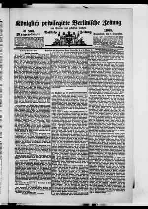 Königlich privilegirte Berlinische Zeitung von Staats- und gelehrten Sachen vom 02.12.1905