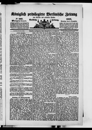 Königlich privilegirte Berlinische Zeitung von Staats- und gelehrten Sachen on Dec 3, 1905