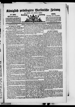 Königlich privilegirte Berlinische Zeitung von Staats- und gelehrten Sachen vom 05.12.1905