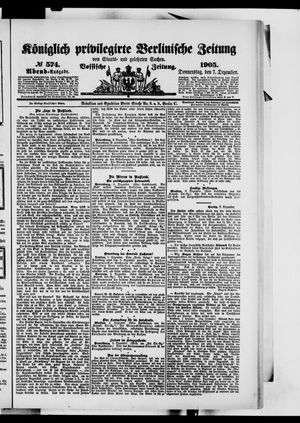 Königlich privilegirte Berlinische Zeitung von Staats- und gelehrten Sachen vom 07.12.1905