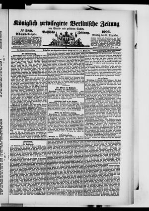 Königlich privilegirte Berlinische Zeitung von Staats- und gelehrten Sachen vom 11.12.1905