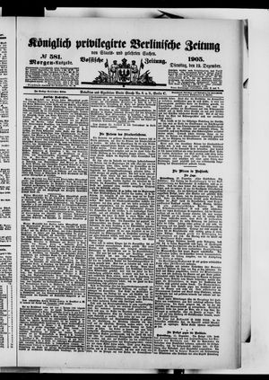 Königlich privilegirte Berlinische Zeitung von Staats- und gelehrten Sachen on Dec 12, 1905