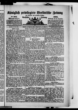 Königlich privilegirte Berlinische Zeitung von Staats- und gelehrten Sachen vom 13.12.1905
