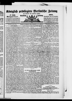 Königlich privilegirte Berlinische Zeitung von Staats- und gelehrten Sachen vom 16.12.1905