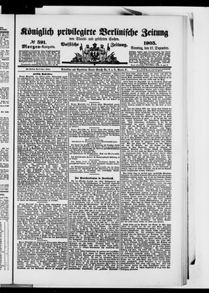 Königlich privilegirte Berlinische Zeitung von Staats- und gelehrten Sachen vom 17.12.1905